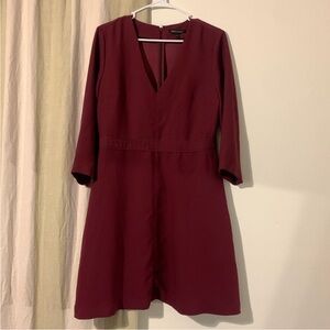 Banana Republic Red V-Neck A-Line Dress